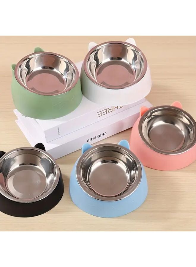 Green 2 in 1 Cat Bowl with Spill Proof Lid Heavy Duty Feeding and Watering Station - Image 1
